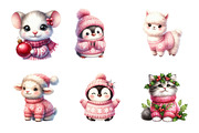 Pink Jumper Animals Christmas, an Illustration by Design Market (Thumbnail 4 of 5)