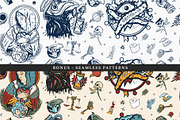 Coronavirus old school tattoo, a Background Graphic by intueri (Thumbnail 5 of 7)