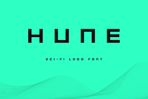 Hune-Blocky Sci-fi Logo Font