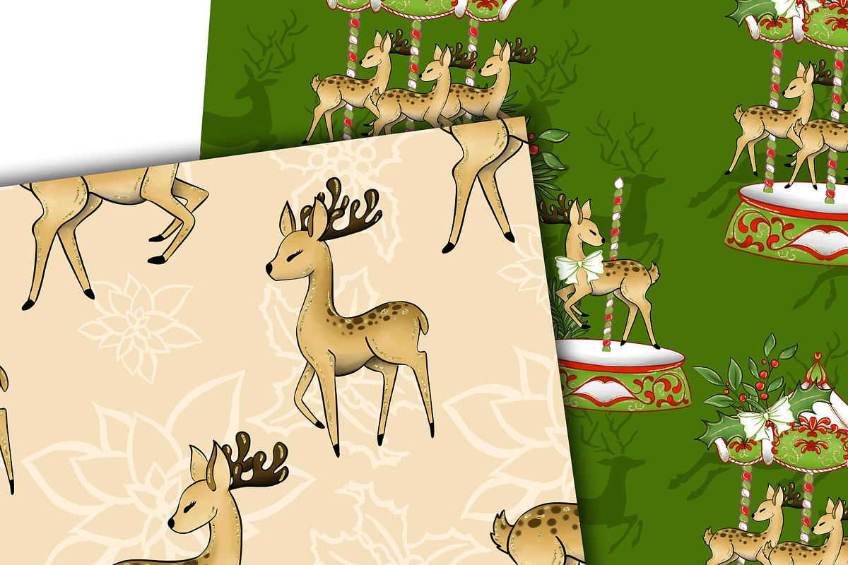 Christmas carousel clipart, a Pattern Graphic by DarinaDigital (Photo 3 of 6)