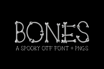 Bones OTF font and PNG images