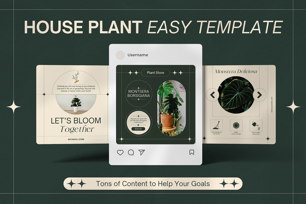 120 Houseplant Instagram Template, a Social Media Template by Branding Victory STD (Photo 7 of 10)