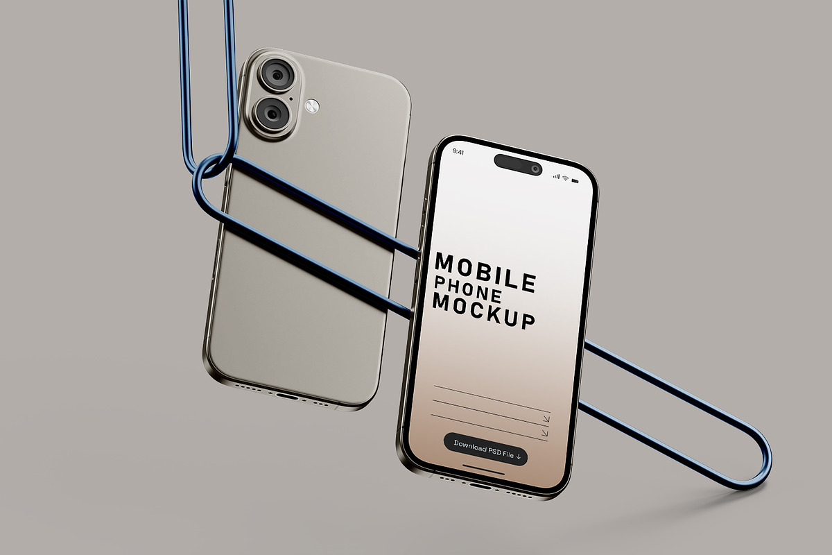 iPhone 16 Pro Mockup Set, an iPhone Mockup by pixelmock (Photo 2 of 14)