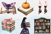 Haunted Bookstore Clipart, an Illustration by Libby Wishes (Thumbnail 5 of 9)