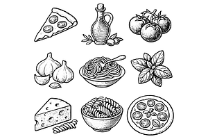 Italian Food Illustration, an Object Graphic by RT Studio