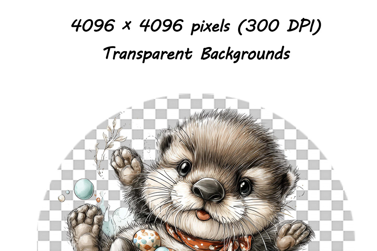 Whimsical Baby Animal Watercolor png, an Illustration by one-touch (Photo 15 of 18)
