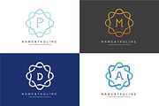 Elegant flower monogram template, a Branding & Logo Template by WORAKAMON Design Studio (Thumbnail 1 of 5)