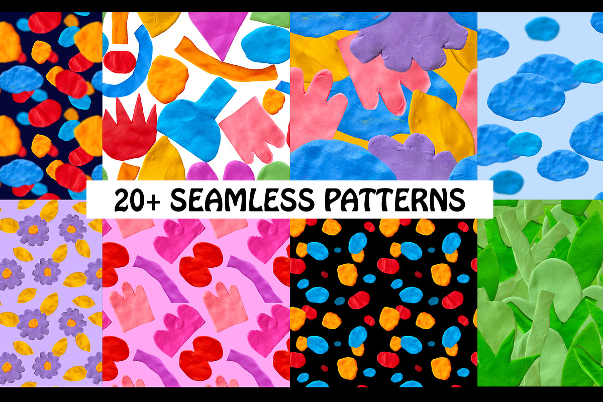 GEOMETRIC ABSTRACT PLASTICINE SHAPES, a Texture Illustration by okchizh (Photo 5 of 14)