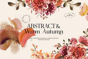 Warm Autumn Watercolor & Abstract