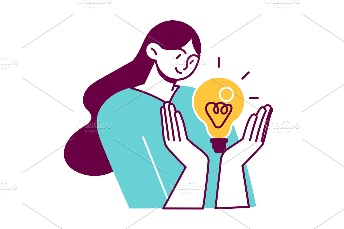 Woman has an idea and wants to make, a Person Illustration by undrey