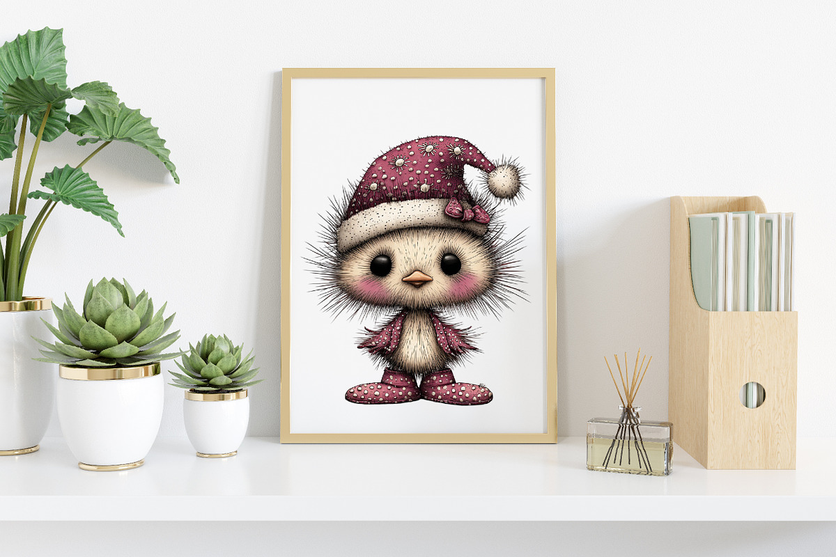 Whimsical Christmas Chick Clipart, an Illustration by Canvas Craft (Photo 7 of 7)