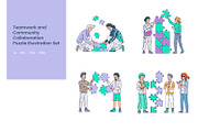 Teamwork Puzzle Illustration Set, a Person Illustration by Stock Shape (Thumbnail 1 of 3)