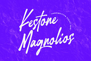 Kestone Magnolios Handwritten Script, a Script Font by Maulana Creative (Thumbnail 1 of 8)