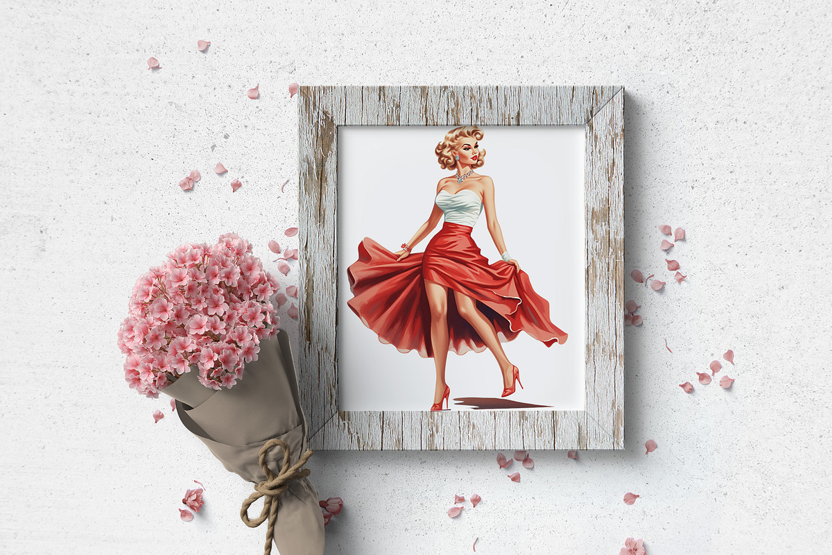 Pin Up Girl Clip Art Sublimation 28, an Illustration by Manifesto Design Gallery (Photo 5 of 5)