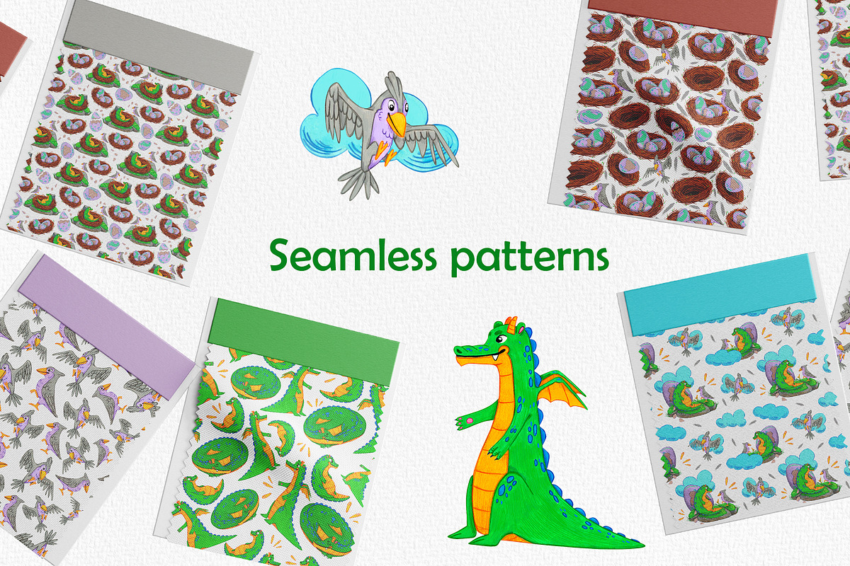 Dragon & Friends Watercolor Clipart, an Illustration by Nastya Che (Photo 8 of 10)