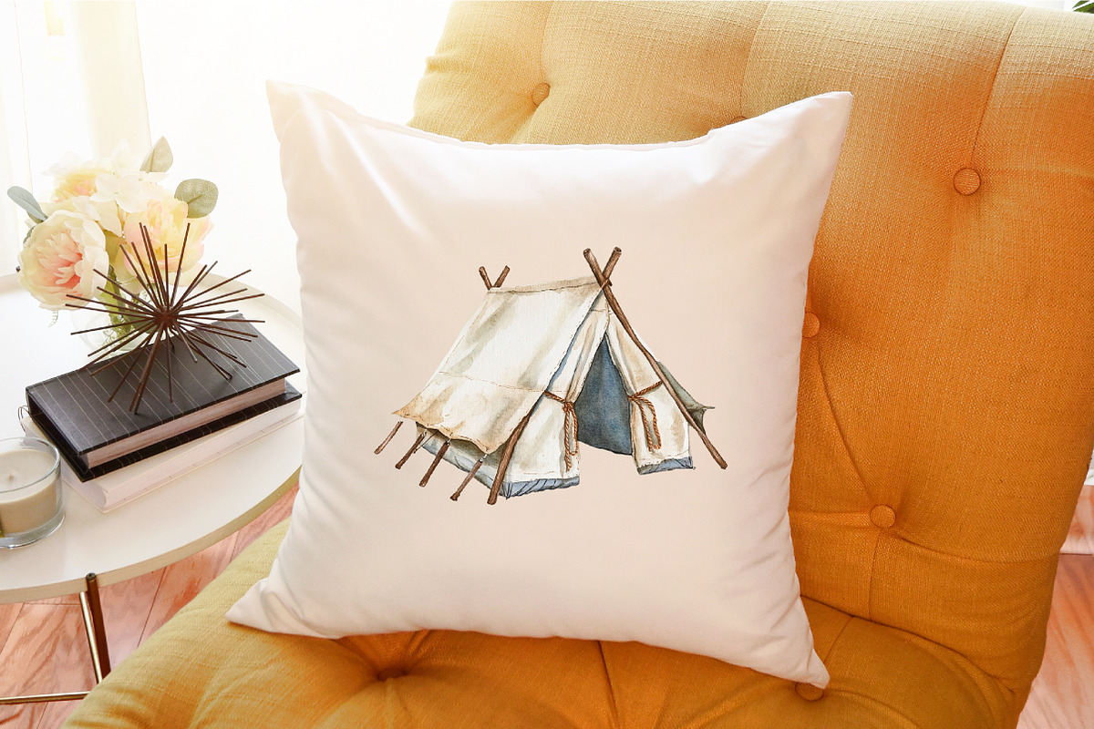 Watercolor Camping Clipart - Travel, an Illustration by Sublimation Artist (Photo 6 of 6)
