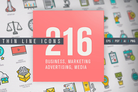 Thin Line Business & Marketing Icons preview 5