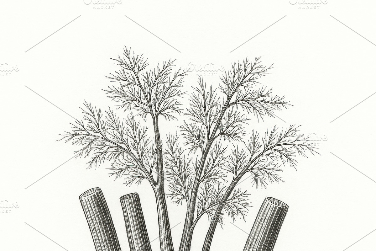 20 Botanical Vegetables Vintage Ink, a Food Illustration by Virgo Studio (Photo 4 of 8)