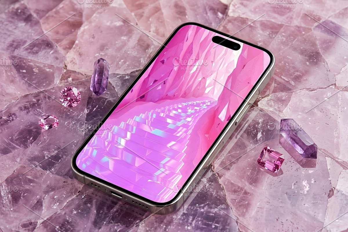 Pink Crystal Cave Staircase Graphic, a Background Graphic by Aura Canyon HQ (Photo 7 of 7)
