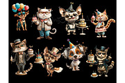 10 Whimsical Quirky Cat Dog Clipart, an Animal Illustration by Art Paradise Studios (Thumbnail 3 of 6)