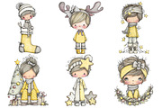 Whimsical Christmas Boy Clipart, an Illustration by Pixels.Craft (Thumbnail 4 of 5)