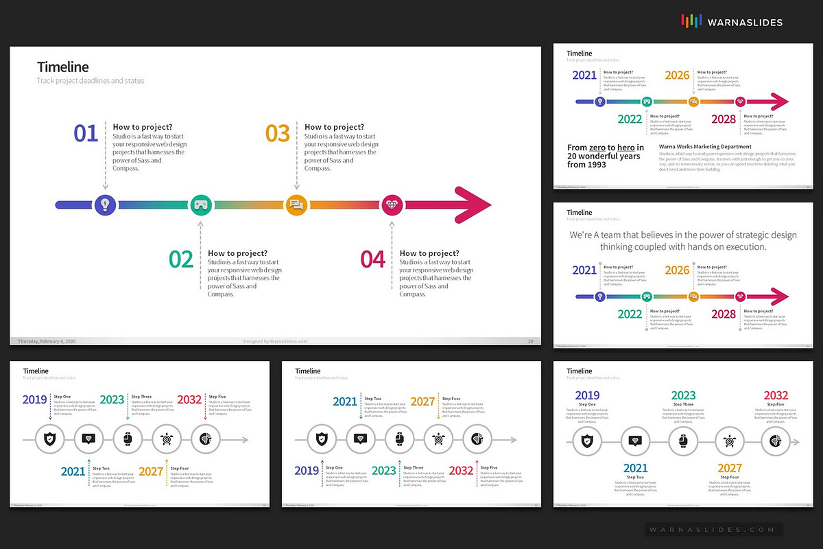 Timeline PowerPoint Templates, a Presentation Template by Warna Works (Photo 7 of 24)