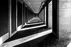 Pillar with lights and shadows featuring light, shadow, and contrast