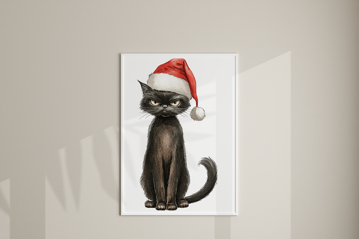 25 Christmas Cat Clipart, an Animal Illustration by Pati Charm Studio (Photo 7 of 8)