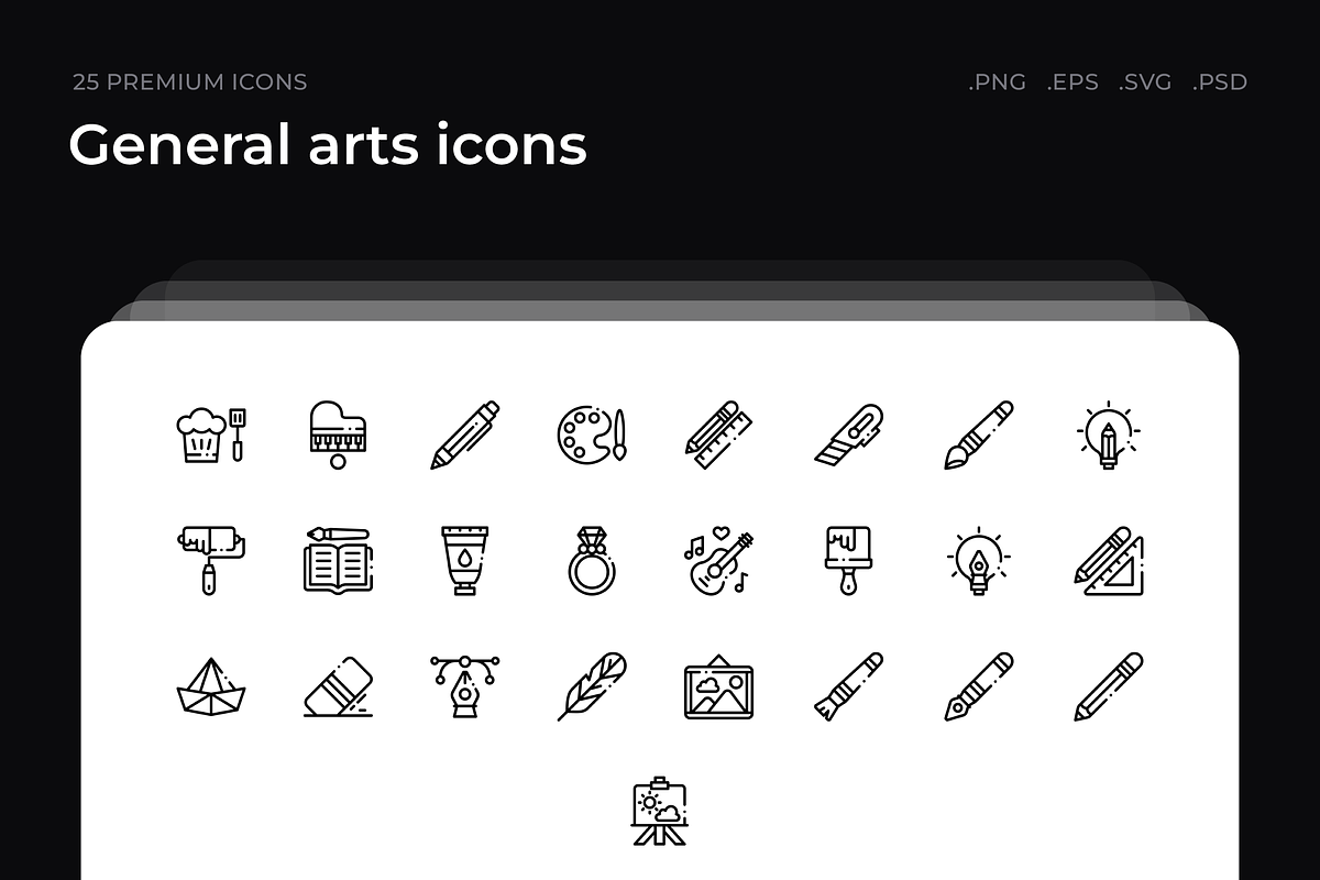 General arts icons, an Outline Icon by Wencory (Photo 1 of 2)