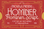 Hominer Art Deco Font, a Sans Serif Font by Letterhend Studio (Thumbnail 1 of 10)