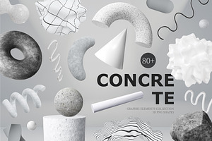 Concrete Brutal 3D Shapes Graphics