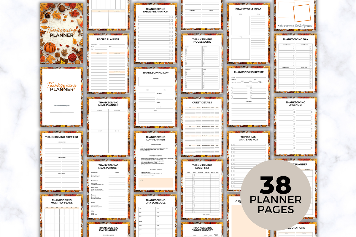 PLR Thanksgiving Planner x 3 Designs, a Design Template by Jennifer Magri Templates (Photo 3 of 9)