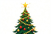 Christmas Tree on a White Background, an Illustration by Amazin_art (Thumbnail 2 of 9)