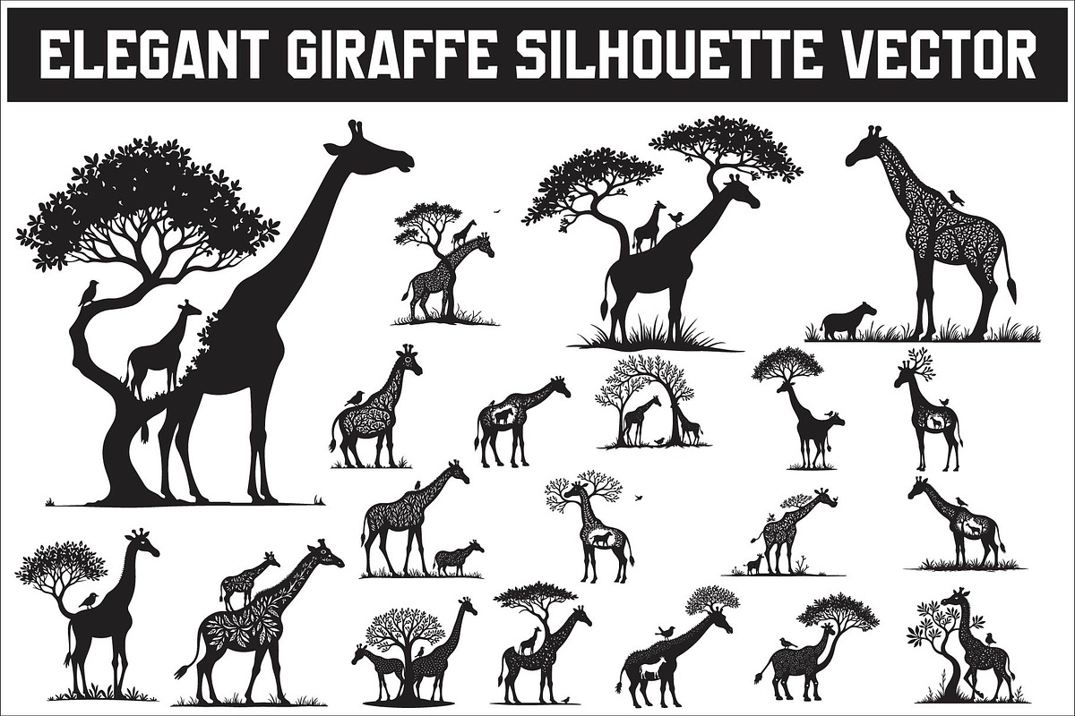 Giraffe Silhouette Vector design, an Illustration by Amazin_art (Photo 1 of 21)