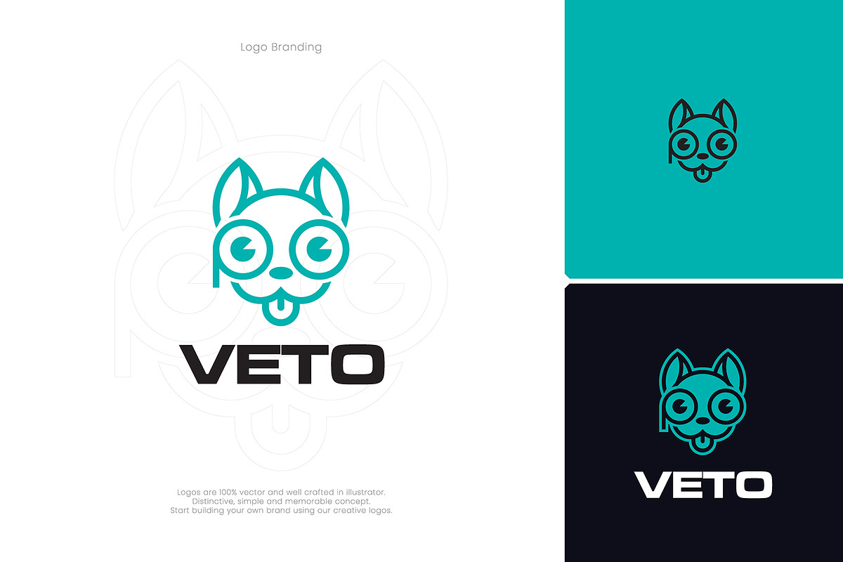 Veterinary Pet Dog Head Logo, a Branding & Logo Template by Intenseartisan