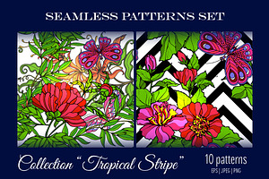 10 Tropical Seamless Patterns