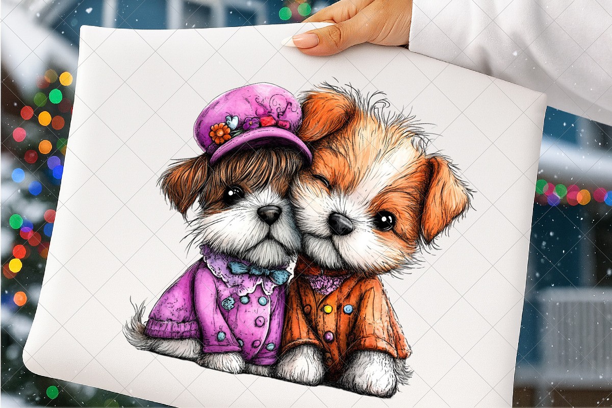 Quirky Valentines Dogs Clipart, an Illustration by SinaCreation (Photo 5 of 6)
