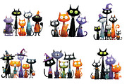 Quirky Cats Clipart, an Illustration by CreationArt (Thumbnail 3 of 5)