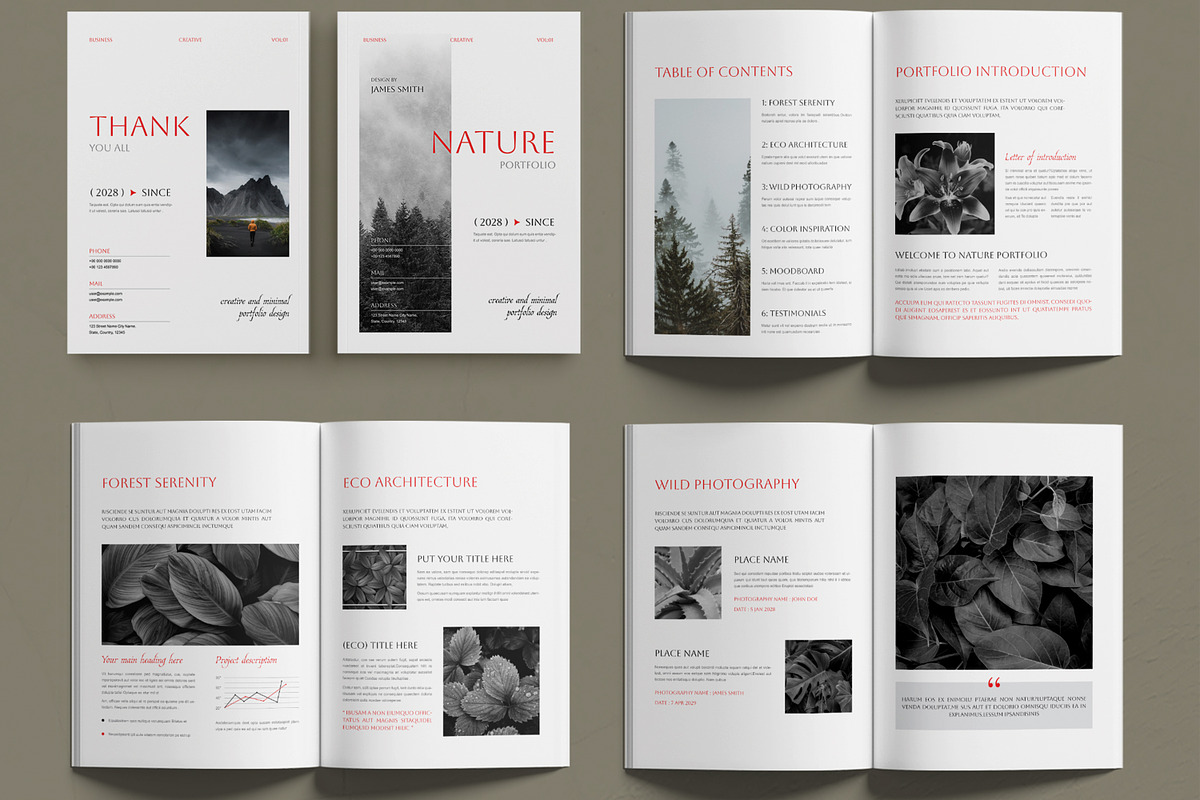Natural Style Portfolio Template, a Brochure Template by MightyDesign (Photo 3 of 6)