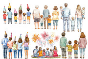 Watercolor  Family Clipart, an Illustration by Designworld (Thumbnail 2 of 5)