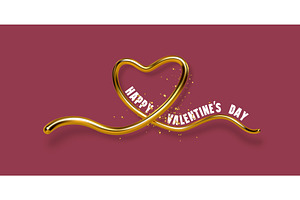 Happy Valentines day greeting banner, an Illustration by Liudmyla Matviiets