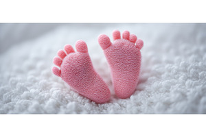 A cute newborn baby's bare feet are, a Person Photo by ZinetroN