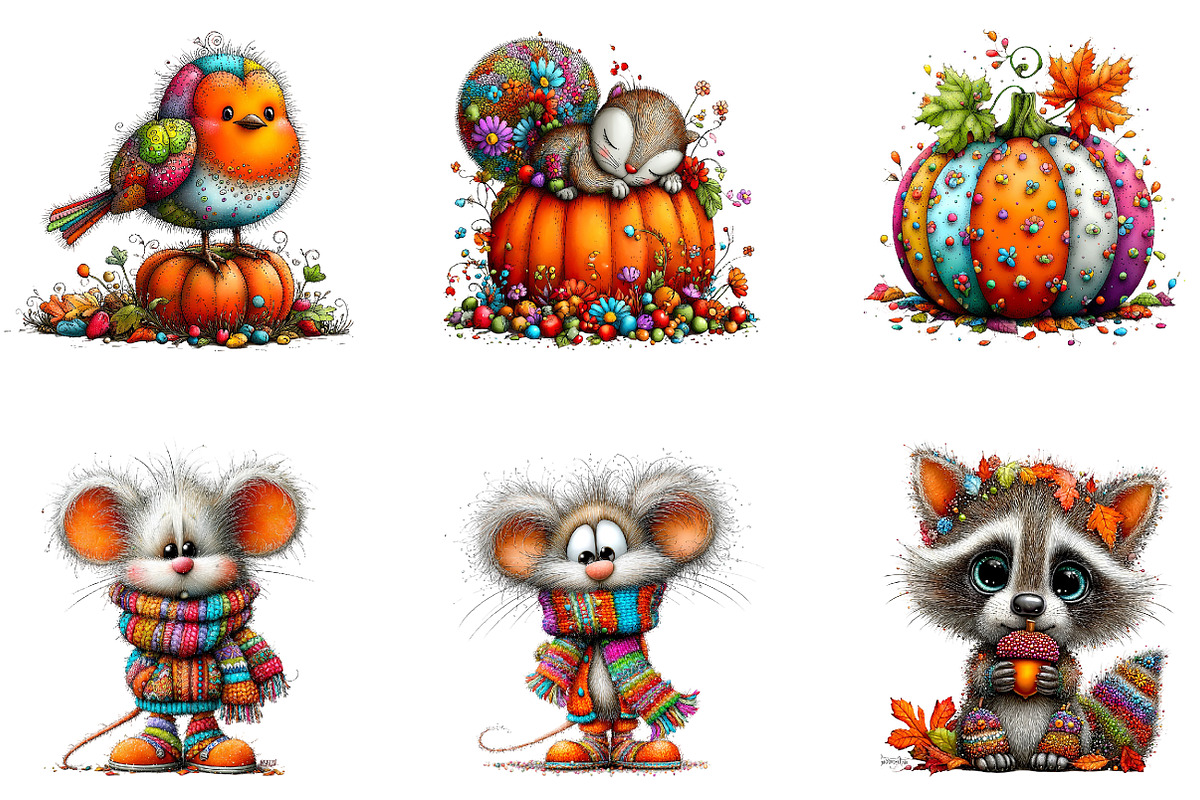 Fall Woodland Animals PNG Clipart, a Seasonal Illustration by CreationArt (Photo 2 of 5)