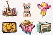 Summer Cowgirl Sublimation Clipart, an Illustration by CreationArt (Thumbnail 6 of 9)