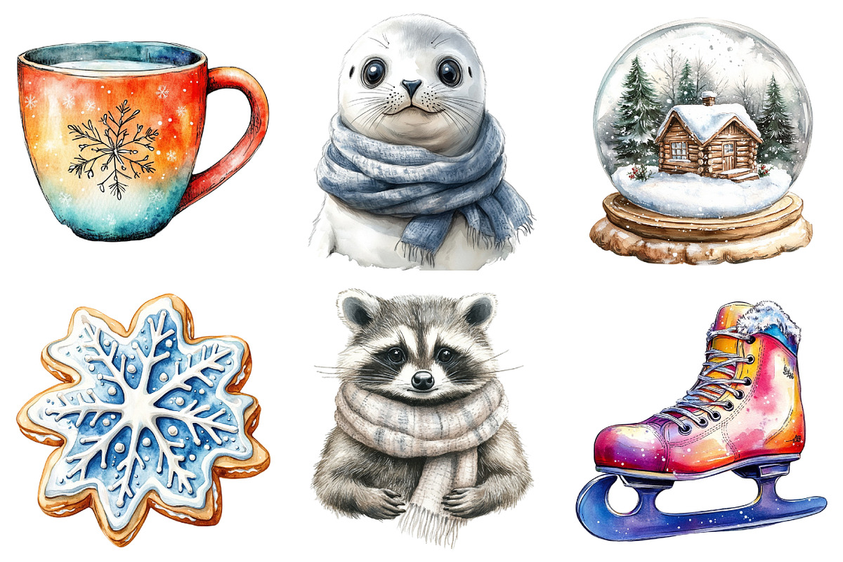 Cute Winter Clipart, an Illustration by Daily.Designs (Photo 3 of 5)