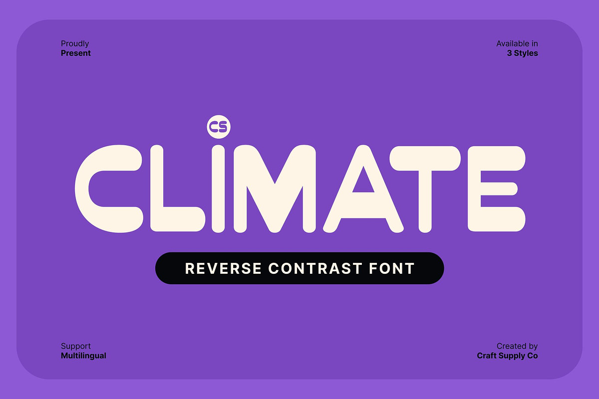 CS Climate – Reverse Contrast Font, a Sans Serif Font by Craft Supply Co. (Photo 1 of 8)