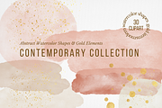 Contemporary Shapes and Gold Clipart, a Texture Graphic by Minky Moo Creations (Thumbnail 1 of 14)