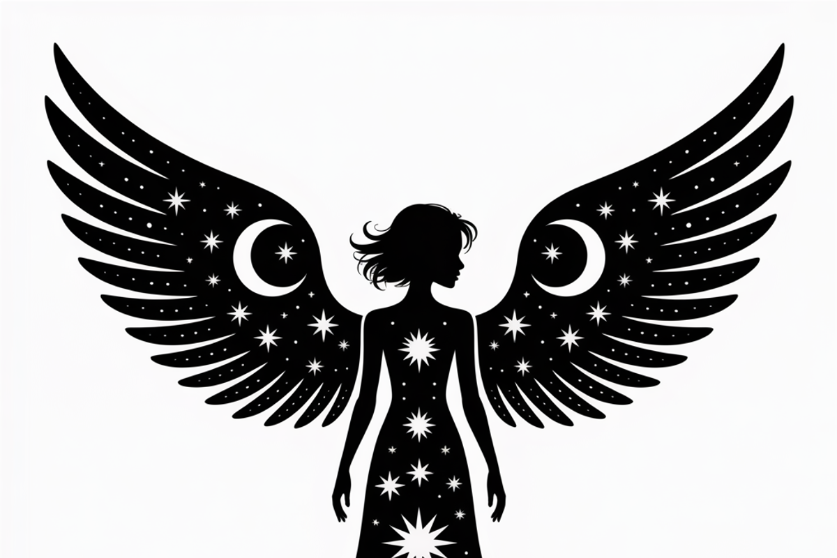 starry angel wings silhouette, an Illustration by Amazin_art (Photo 16 of 21)