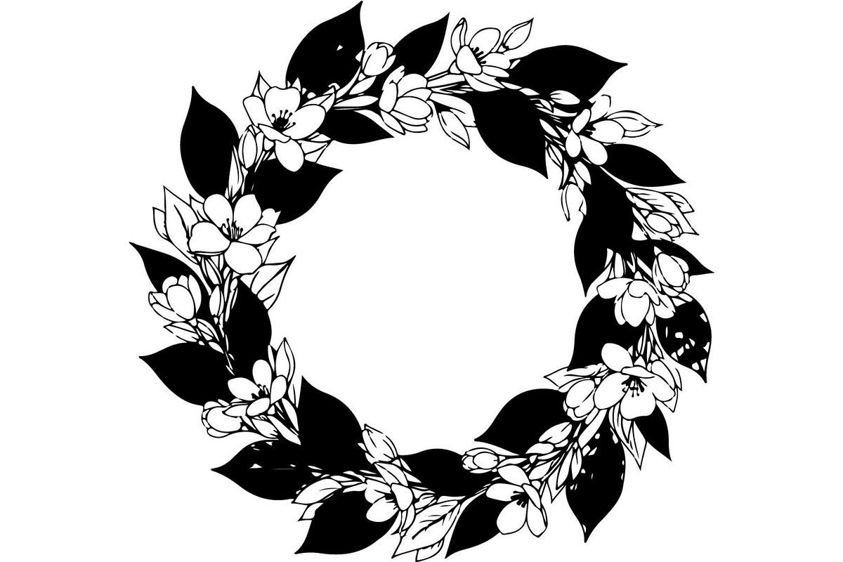 Botanical Laurel Wreath Silhouette, an Object Graphic by Creativeshirt (Photo 8 of 17)