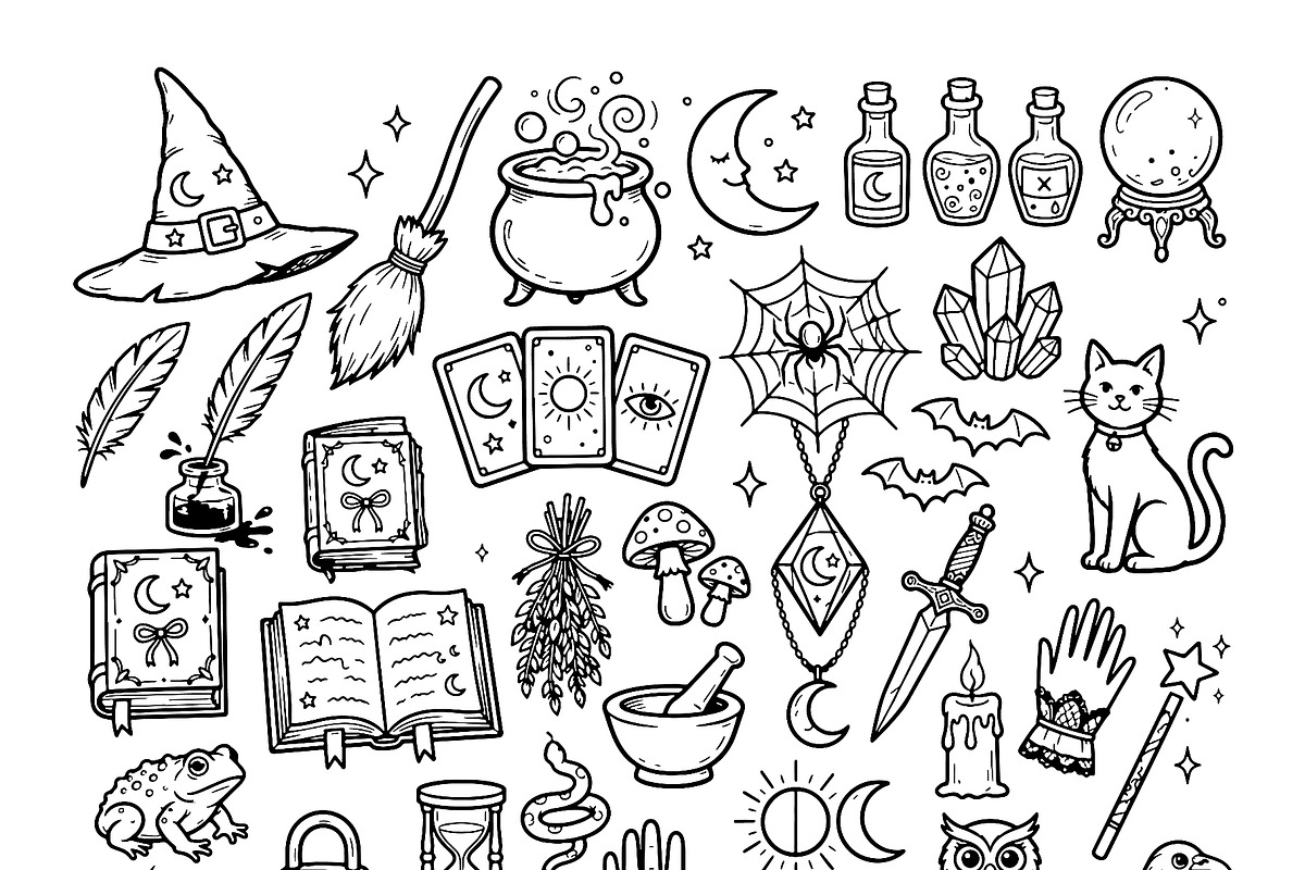 Magical Doodle Elements and Potions, an Object Illustration by Voodz_shop (Photo 3 of 3)